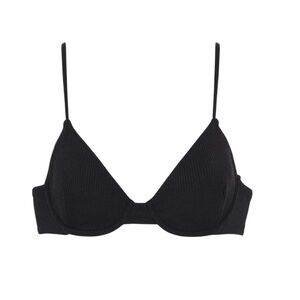 NWT MONTCE Black Ribbed Triangle Bralette
